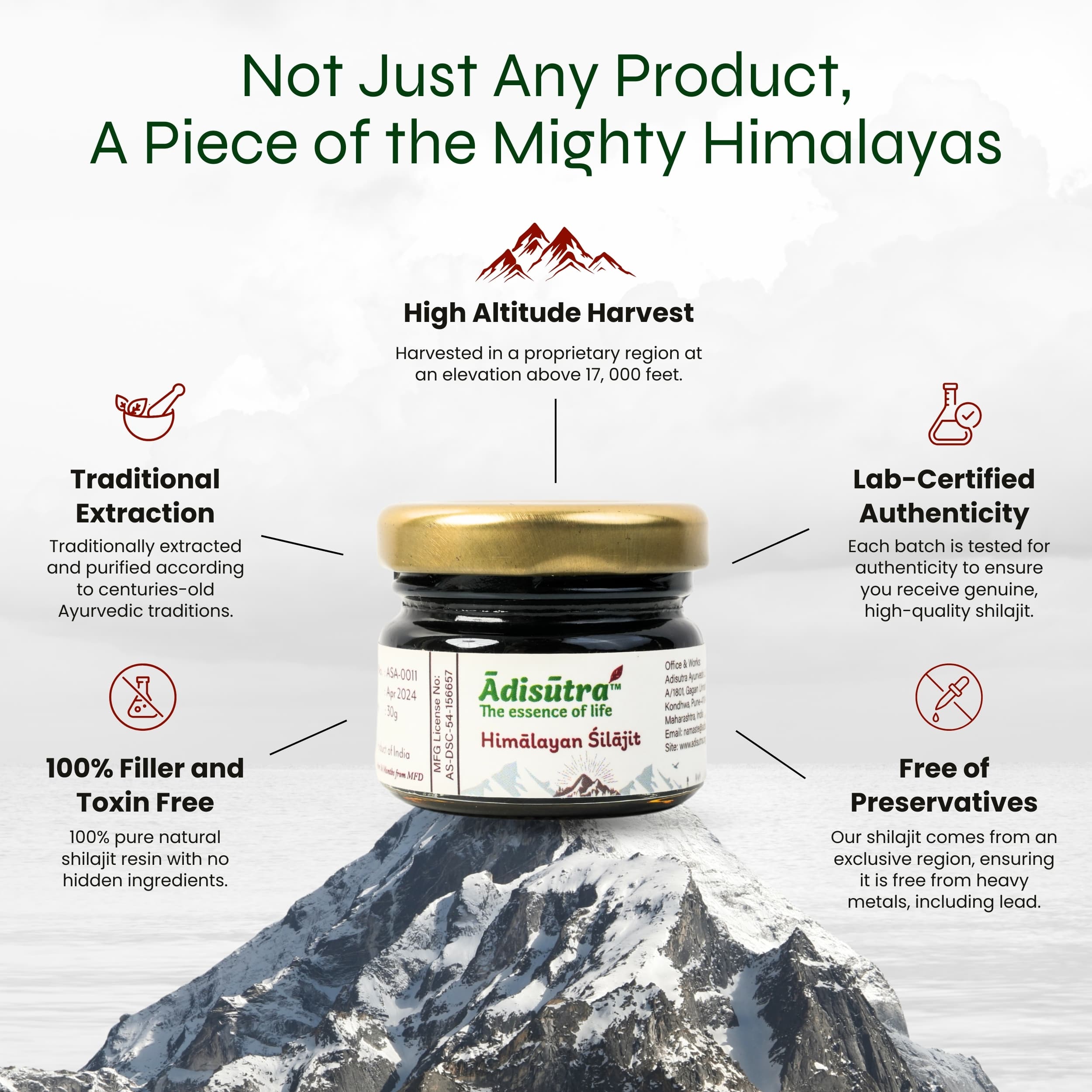 Adisutra Pure Himalayan Shilajit Resin
