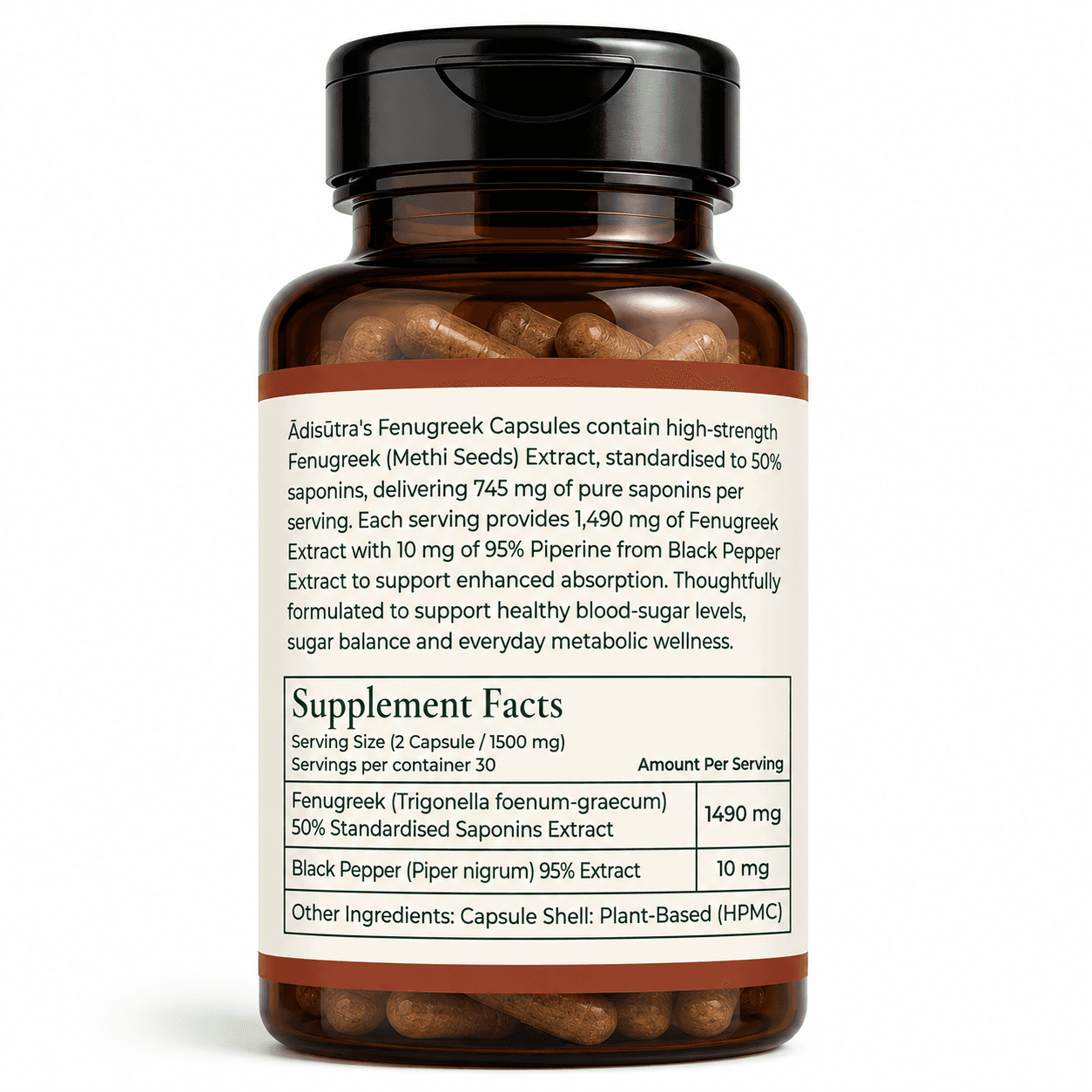Back label with the Supplement Facts panel